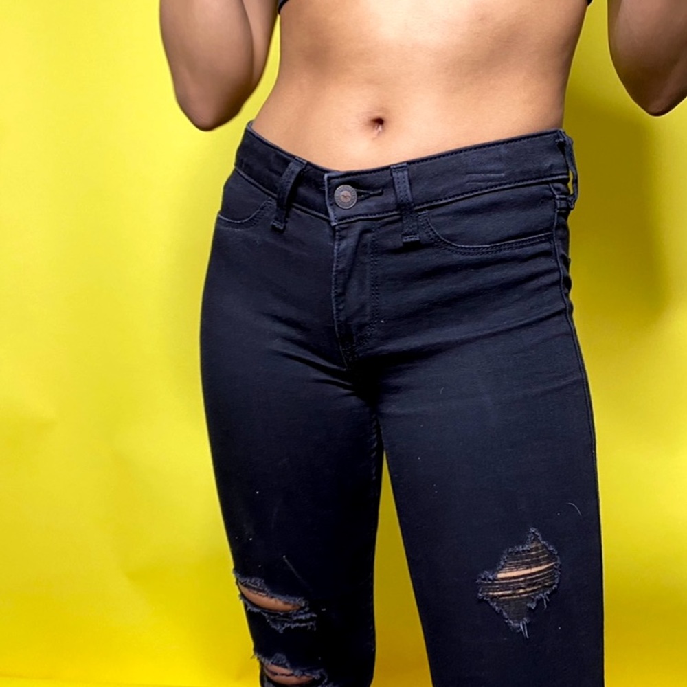 Black Ripped Hollister Jeans